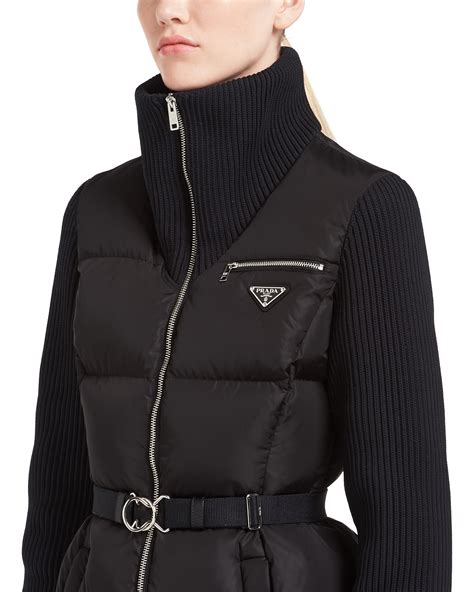 ladies prada puffer jacket|Prada nylon jacket women's.